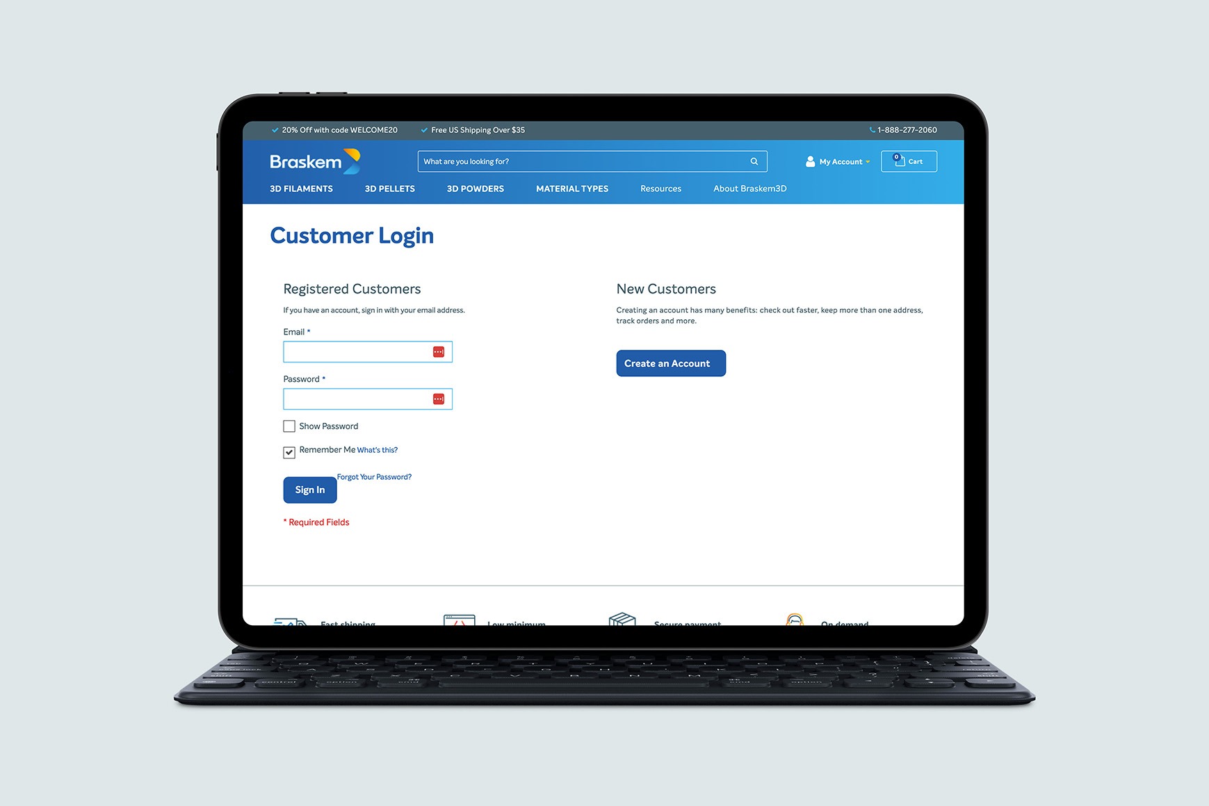 Braskem3D_Login Page