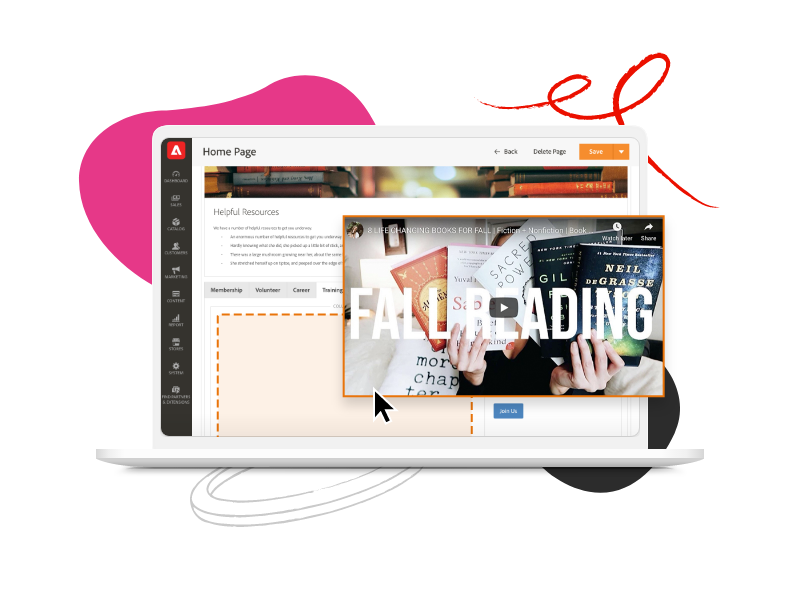 Screenshot of Magento backend page builder features