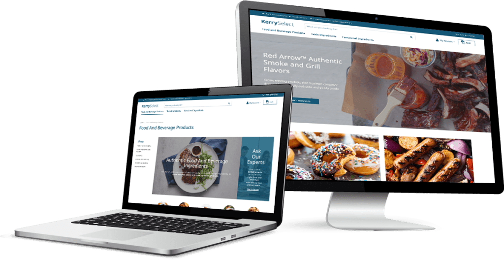 ecommerce website design with two devices displaying beautiful web design