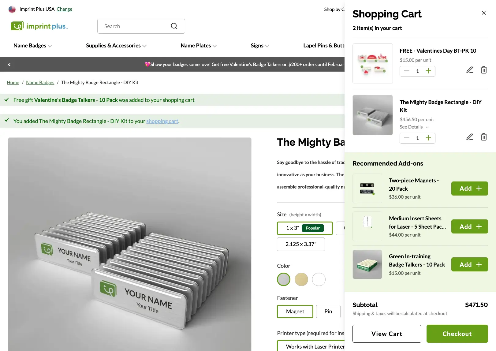 Imprint Plus B2B Ecommerce Implementation_cross sell slider