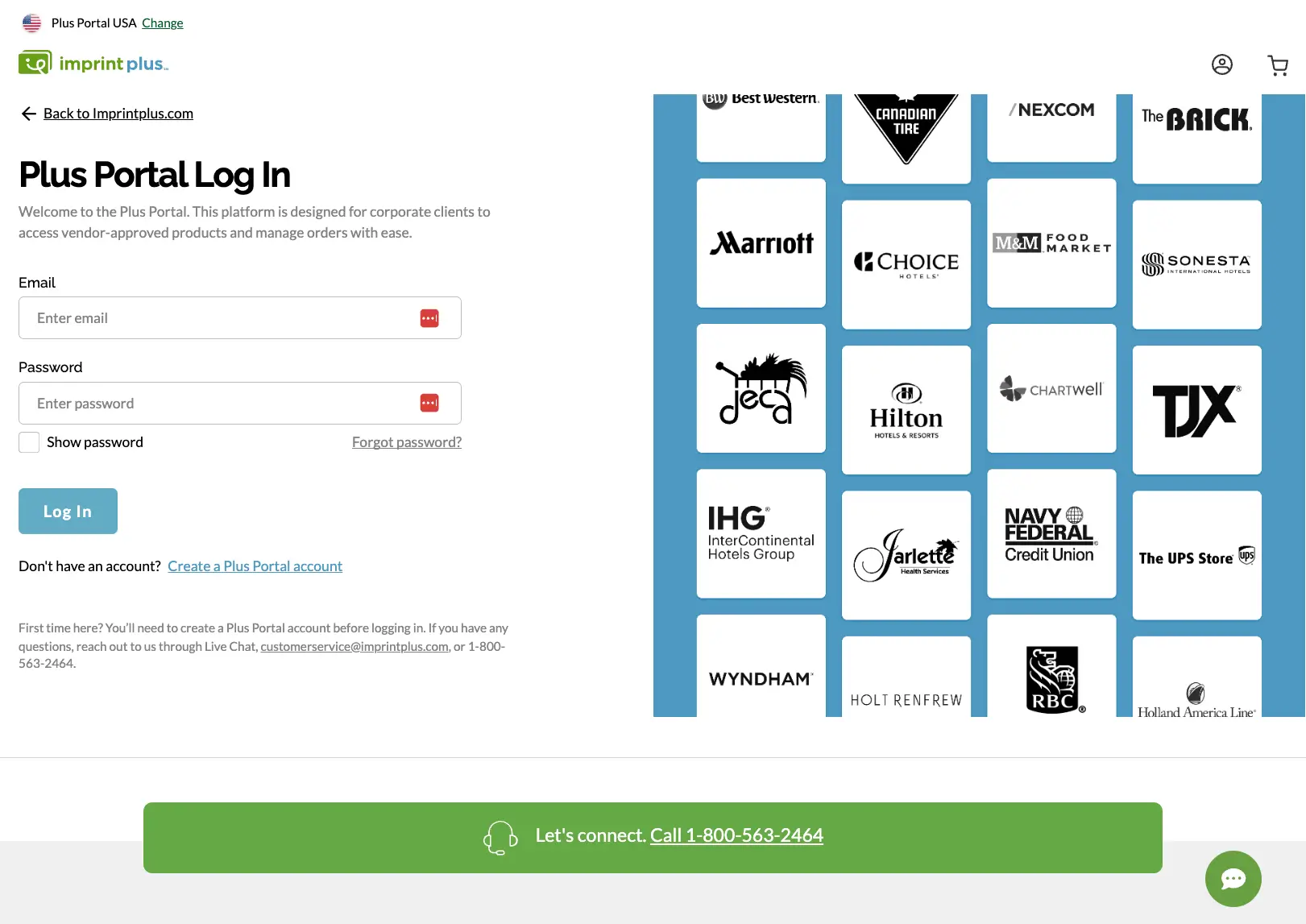 Imprint Plus B2B Ecommerce Implementation_portal-login